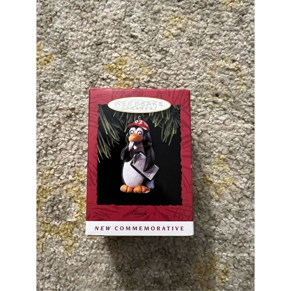 Hallmark Keepsake Coach Penguin Christmas Ornament 1993 Cool Coach